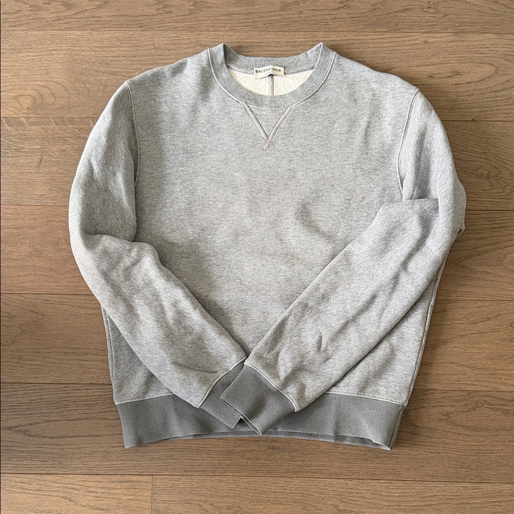Balenciaga Light Grey Men's Crewneck Sweatshirt
